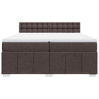 Boxspringbett mit Matratze Dunkelbraun 200x200 cm Stoff