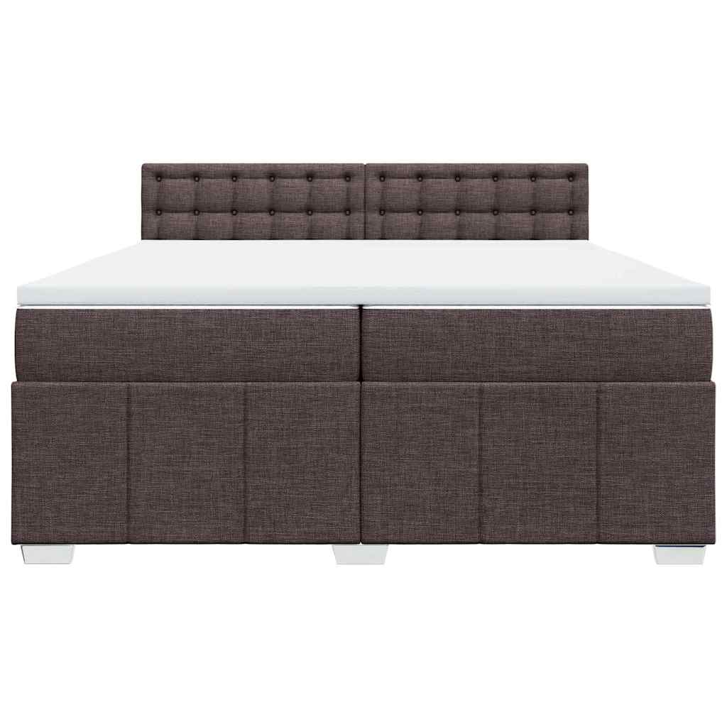 Boxspringbett mit Matratze Dunkelbraun 200x200 cm Stoff