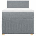 Boxspringbett mit Matratze Hellgrau 80x200 cm Stoff
