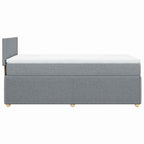 Boxspringbett mit Matratze Hellgrau 80x200 cm Stoff