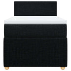 Boxspringbett mit Matratze Schwarz 80x200 cm Stoff