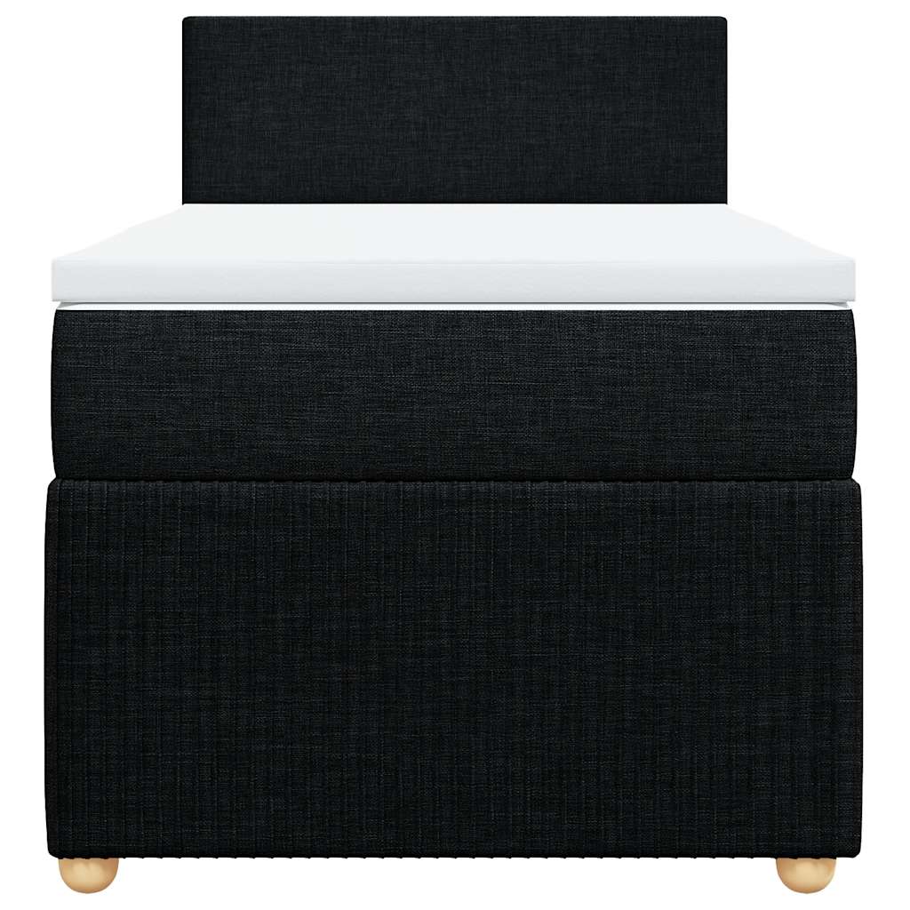 Boxspringbett mit Matratze Schwarz 80x200 cm Stoff