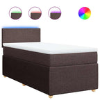 Boxspringbett mit Matratze Dunkelbraun 80x200 cm Stoff