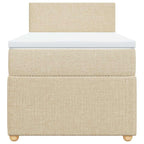 Boxspringbett mit Matratze Creme 80x200 cm Stoff