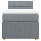 Boxspringbett mit Matratze Hellgrau 80x200 cm Stoff