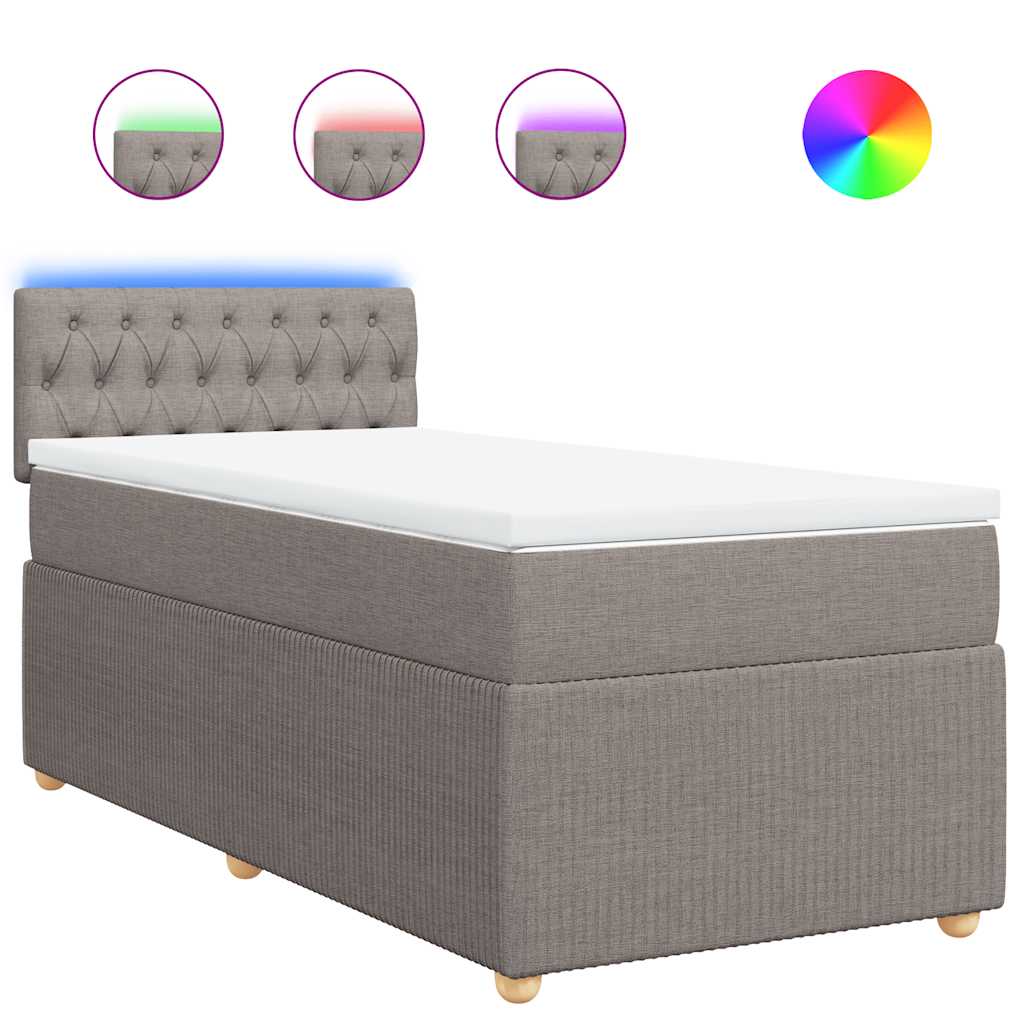 Boxspringbett mit Matratze Taupe 80x200 cm Stoff