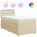 Boxspringbett mit Matratze Creme 80x200 cm Stoff