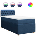 Boxspringbett mit Matratze Blau 80x200 cm Stoff