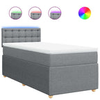 Boxspringbett mit Matratze Hellgrau 80x200 cm Stoff