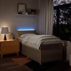 Boxspringbett mit Matratze Creme 90x190 cm Stoff