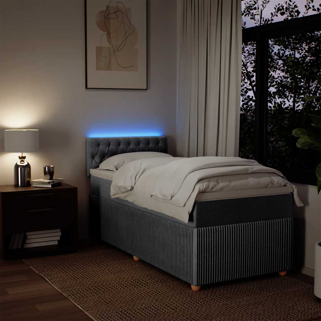Boxspringbett mit Matratze Hellgrau 90x190 cm Stoff