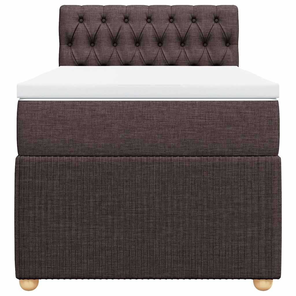 Boxspringbett mit Matratze Dunkelbraun 90x190 cm Stoff