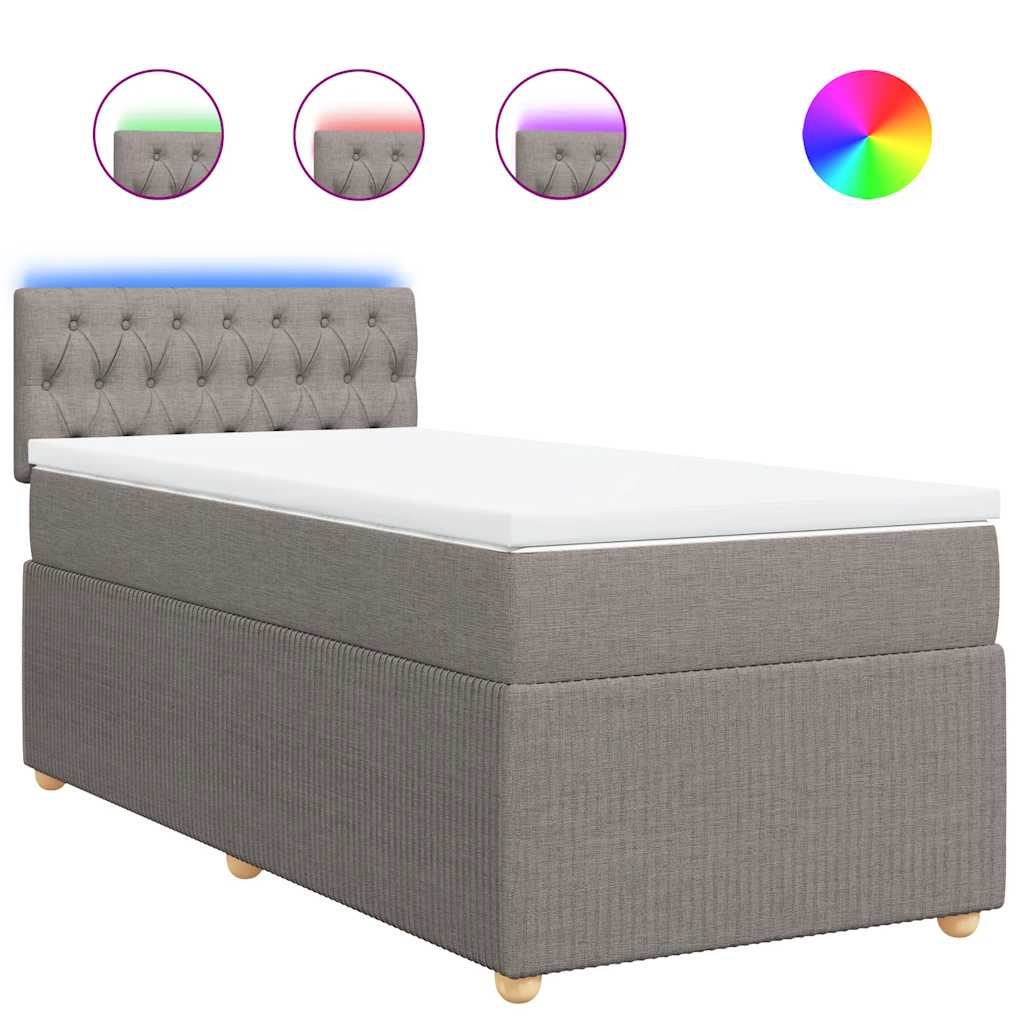 Boxspringbett mit Matratze Taupe 90x190 cm Stoff