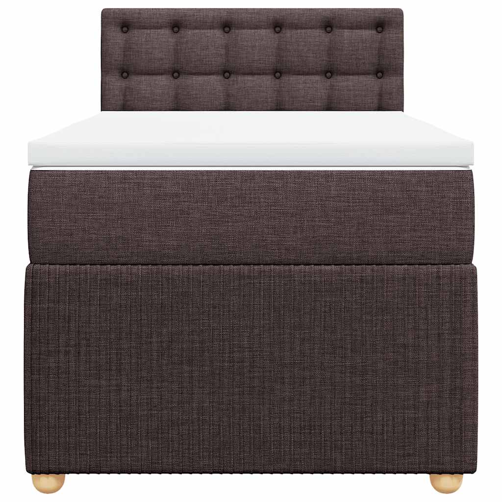 Boxspringbett mit Matratze Dunkelbraun 90x190 cm Stoff