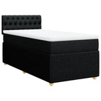 Boxspringbett mit Matratze Schwarz 90x200 cm Stoff