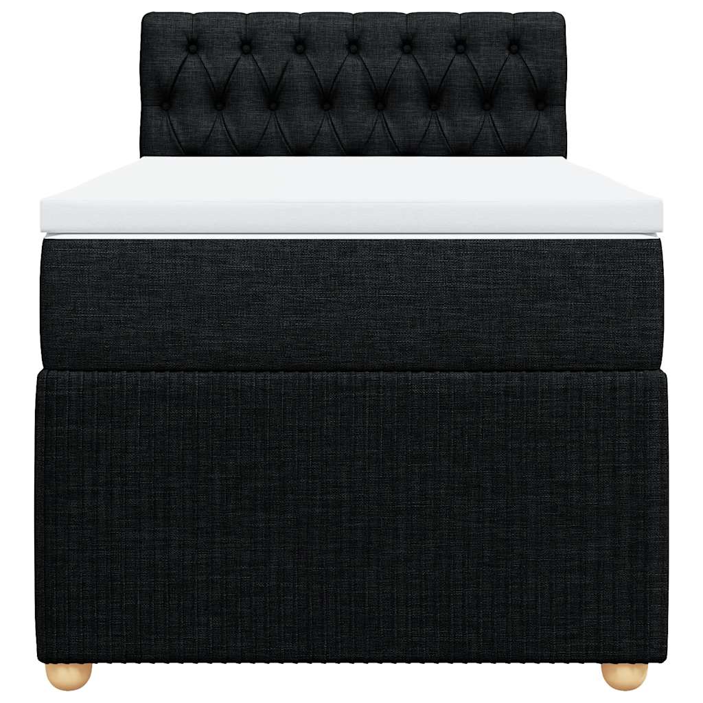 Boxspringbett mit Matratze Schwarz 90x200 cm Stoff