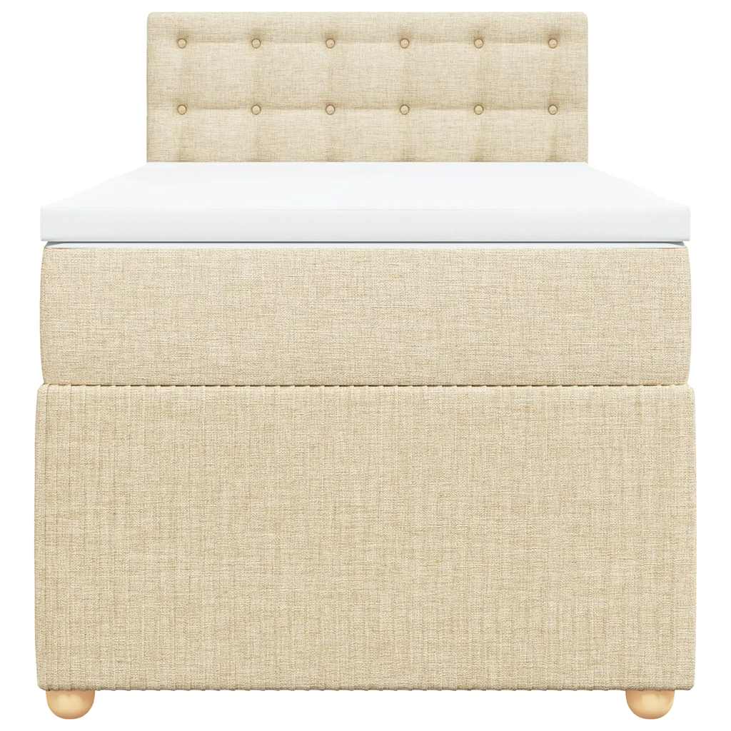Boxspringbett mit Matratze Creme 90x200 cm Stoff