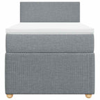 Boxspringbett mit Matratze Hellgrau 100x200 cm Stoff