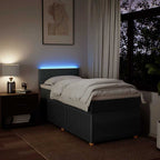 Boxspringbett mit Matratze Dunkelgrau 100x200 cm Stoff