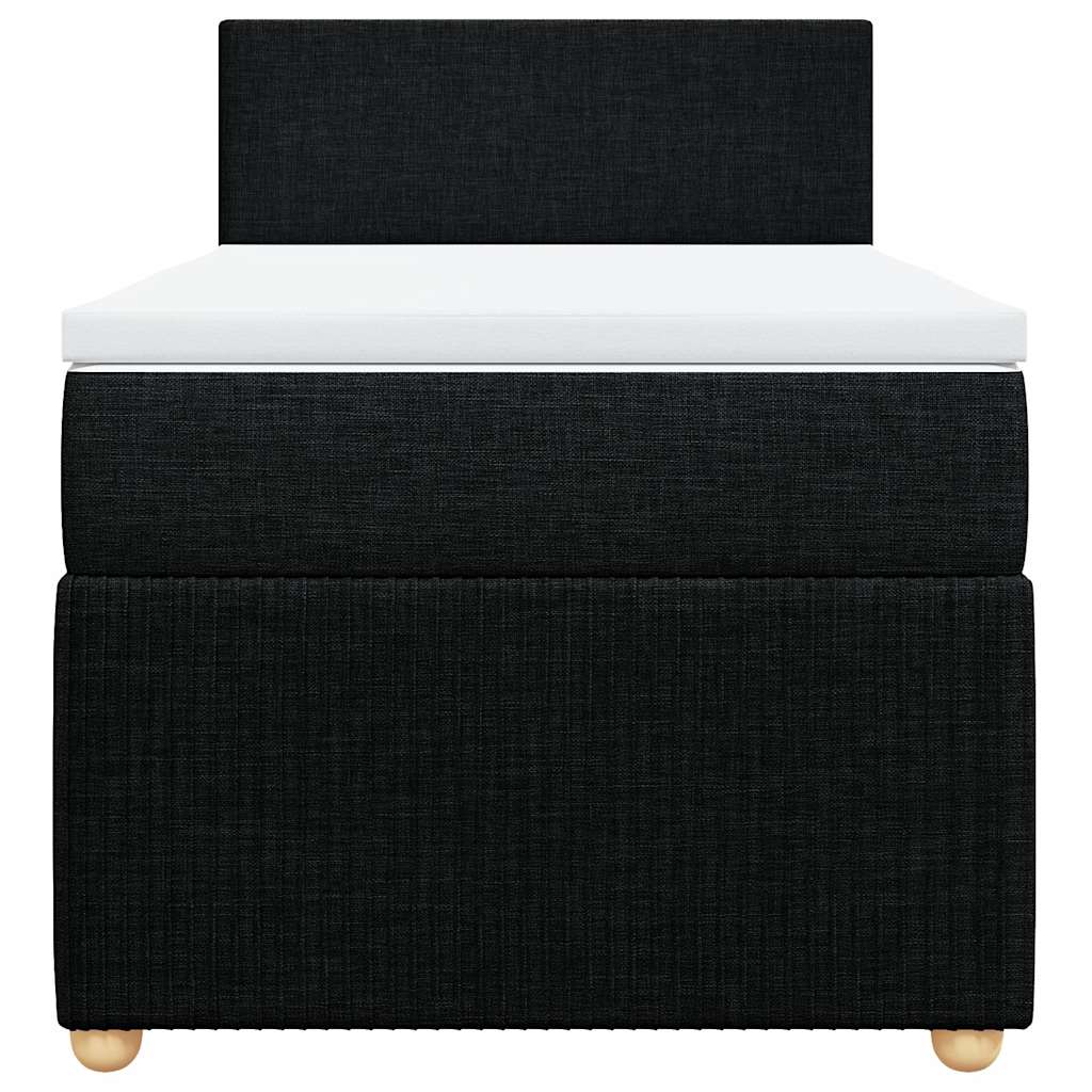Boxspringbett mit Matratze Schwarz 100x200 cm Stoff