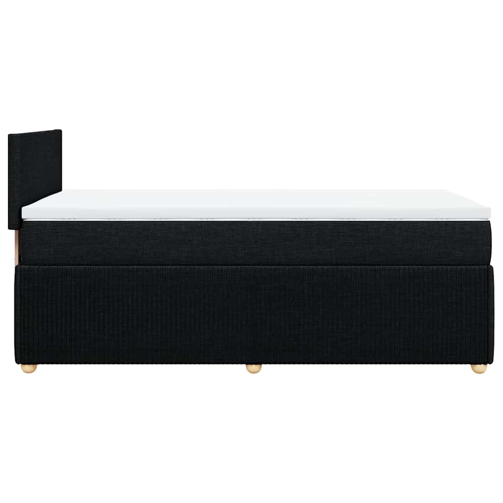 Boxspringbett mit Matratze Schwarz 100x200 cm Stoff