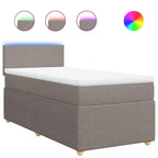 Boxspringbett mit Matratze Taupe 100x200 cm Stoff