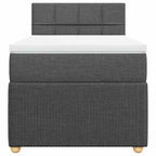 Boxspringbett mit Matratze Dunkelgrau 100x200 cm Stoff