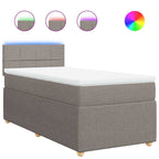 Boxspringbett mit Matratze Taupe 100x200 cm Stoff