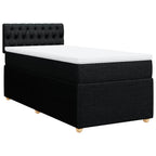 Boxspringbett mit Matratze Schwarz 100x200 cm Stoff