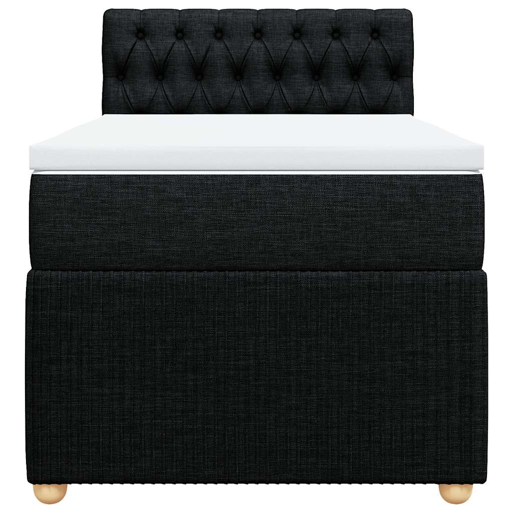 Boxspringbett mit Matratze Schwarz 100x200 cm Stoff