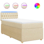 Boxspringbett mit Matratze Creme 100x200 cm Stoff