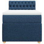 Boxspringbett mit Matratze Blau 100x200 cm Stoff