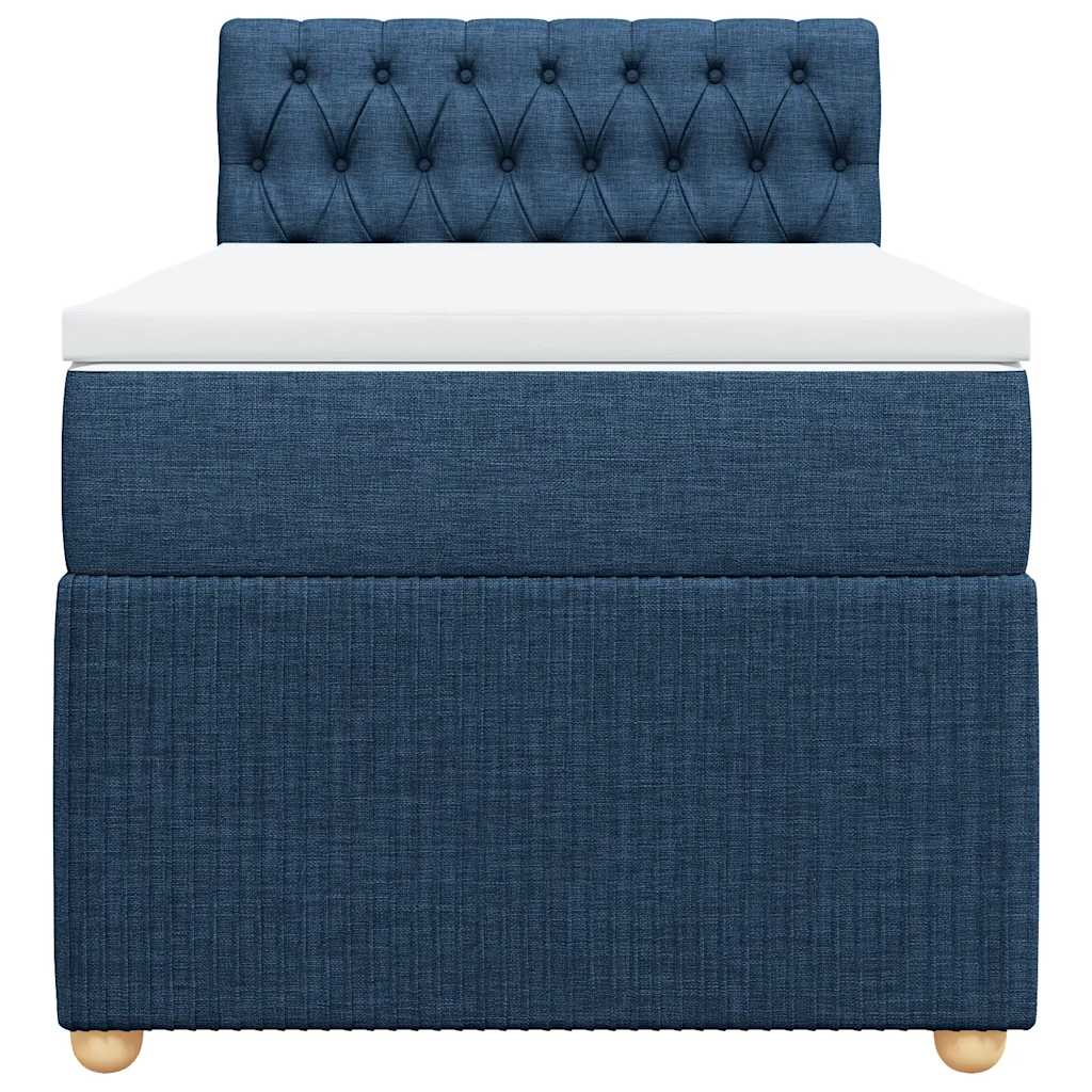 Boxspringbett mit Matratze Blau 100x200 cm Stoff