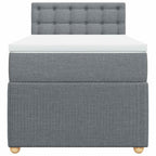 Boxspringbett mit Matratze Hellgrau 100x200 cm Stoff