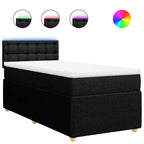 Boxspringbett mit Matratze Schwarz 100x200 cm Stoff
