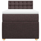 Boxspringbett mit Matratze Dunkelbraun 100x200 cm Stoff