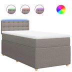 Boxspringbett mit Matratze Taupe 100x200 cm Stoff