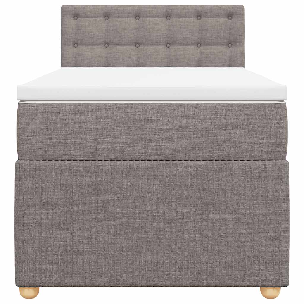 Boxspringbett mit Matratze Taupe 100x200 cm Stoff