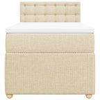 Boxspringbett mit Matratze Creme 100x200 cm Stoff