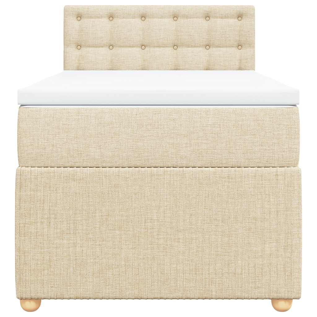 Boxspringbett mit Matratze Creme 100x200 cm Stoff