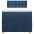 Boxspringbett mit Matratze Blau 100x200 cm Stoff
