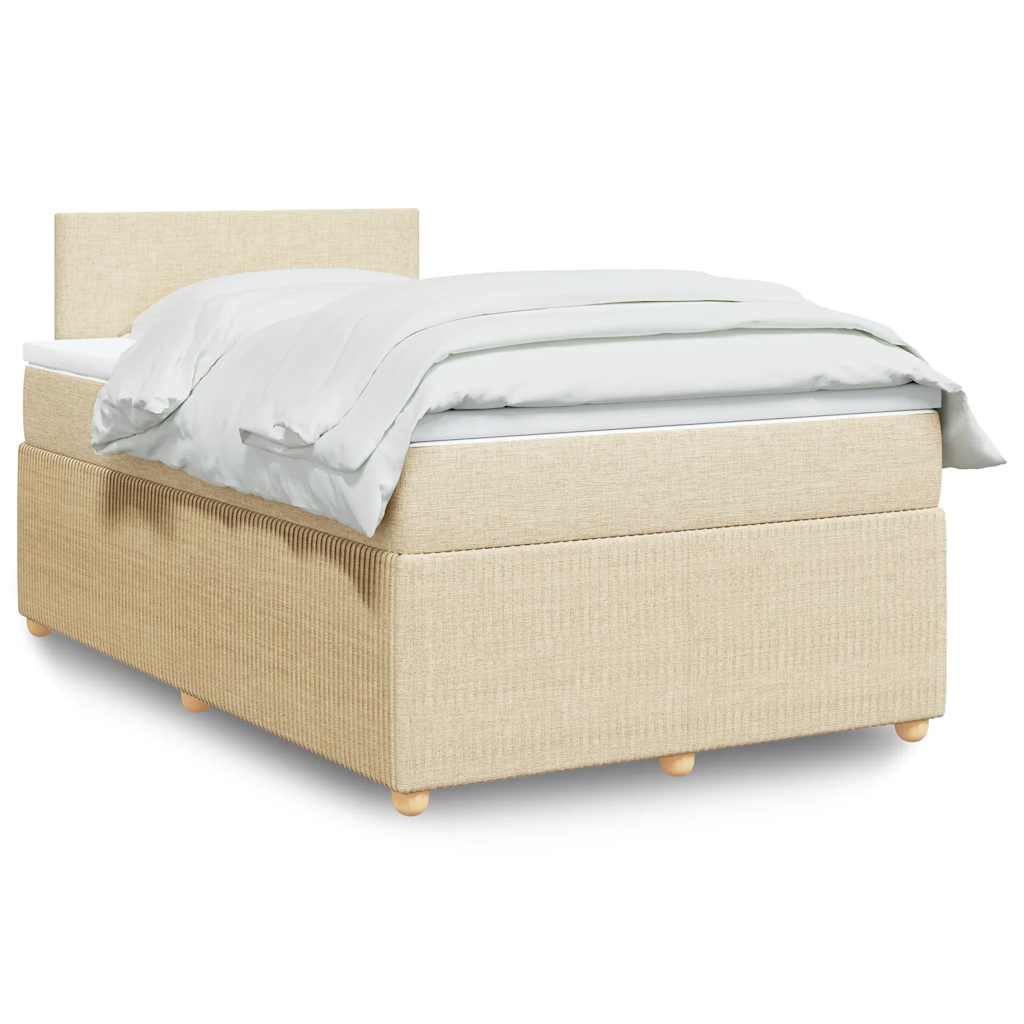 Boxspringbett mit Matratze Creme 120x190 cm Stoff