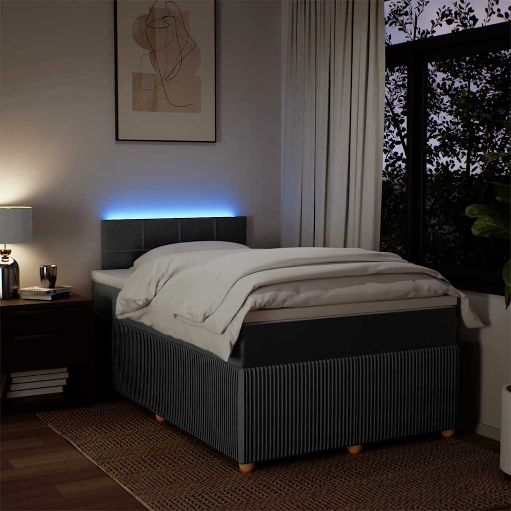 Boxspringbett mit Matratze Dunkelgrau 120x190 cm Stoff