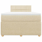 Boxspringbett mit Matratze Creme 120x190 cm Stoff