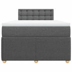 Boxspringbett mit Matratze Dunkelgrau 120x190 cm Stoff