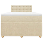 Boxspringbett mit Matratze Creme 120x190 cm Stoff