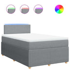 Boxspringbett mit Matratze Hellgrau 120x200 cm Stoff
