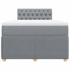 Boxspringbett mit Matratze Hellgrau 120x200 cm Stoff