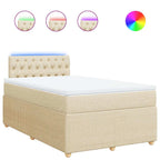 Boxspringbett mit Matratze Creme 120x200 cm Stoff