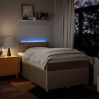 Boxspringbett mit Matratze Creme 120x200 cm Stoff